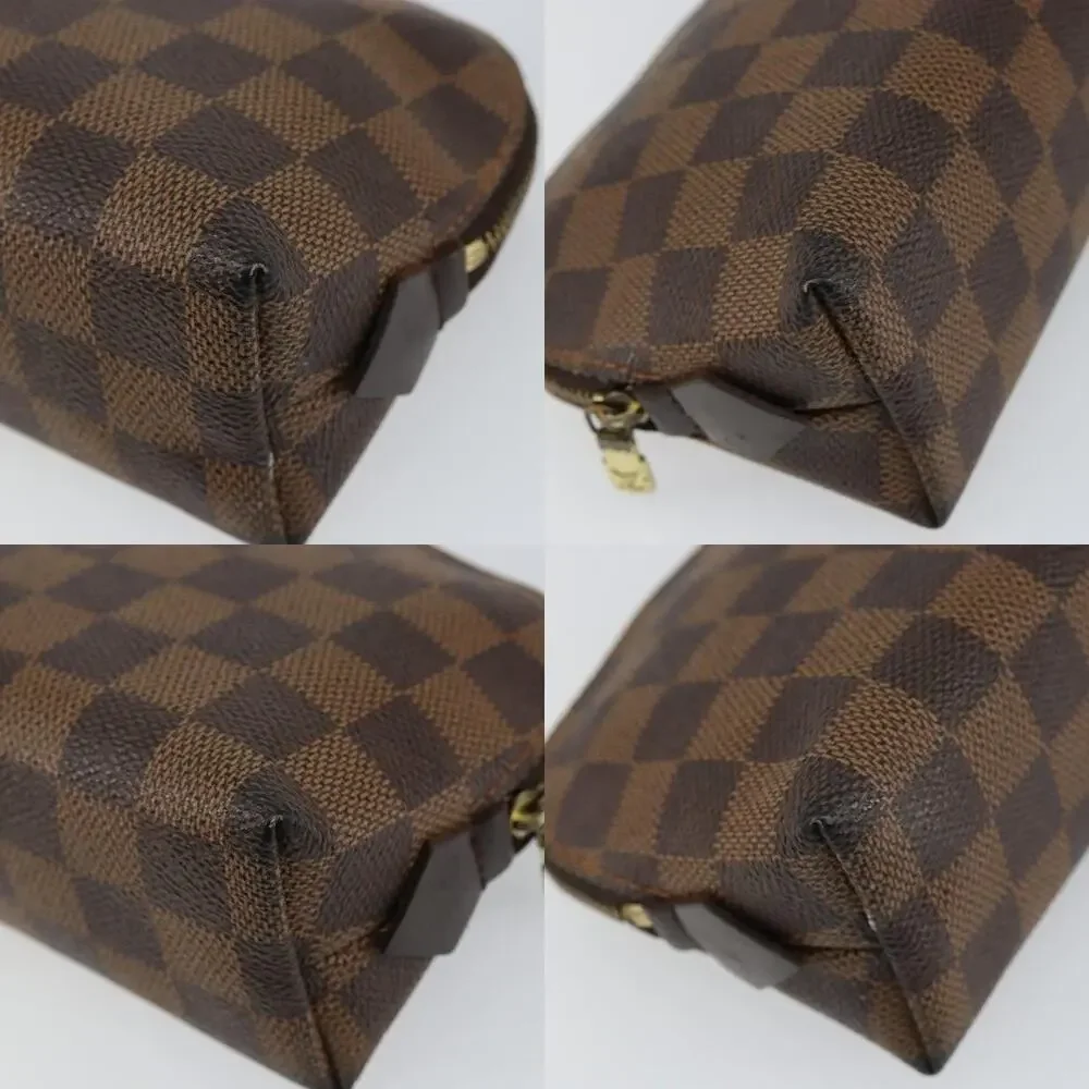 Louis Vuitton Damier Ebene Pochette Cosmetic PM Pouch Brown